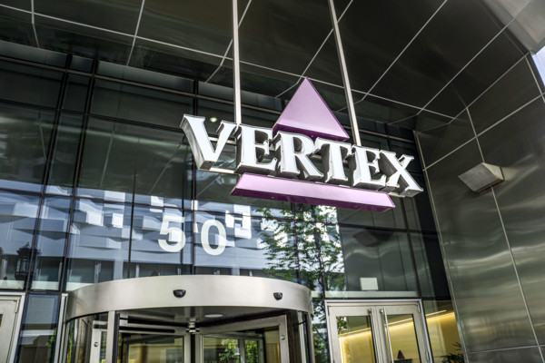 Vertex Pharmaceuticals corporate office building, building exterior detail, Boston