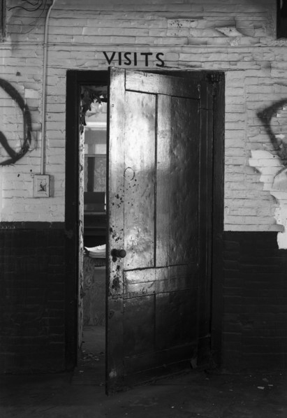 Visitors door in abandoned prison