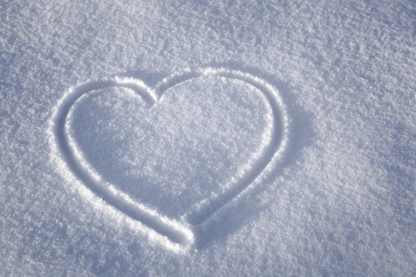 Heart drawn in snow