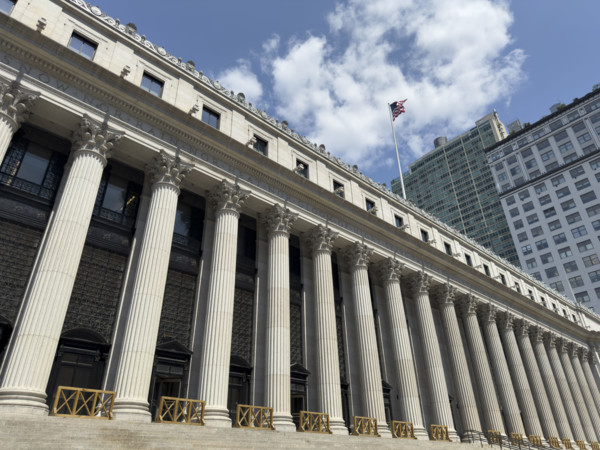 U.S. General Post Office, James A. Farley Building, building exterior with Corinthian columns and