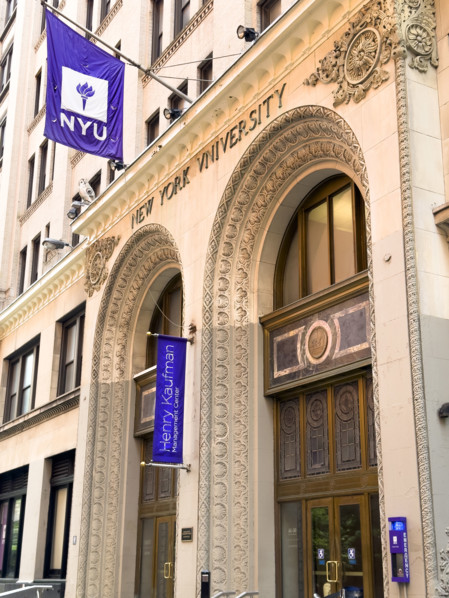 New York University, Henry Kaufman Management Center, building exterior, Greenwich Village,
