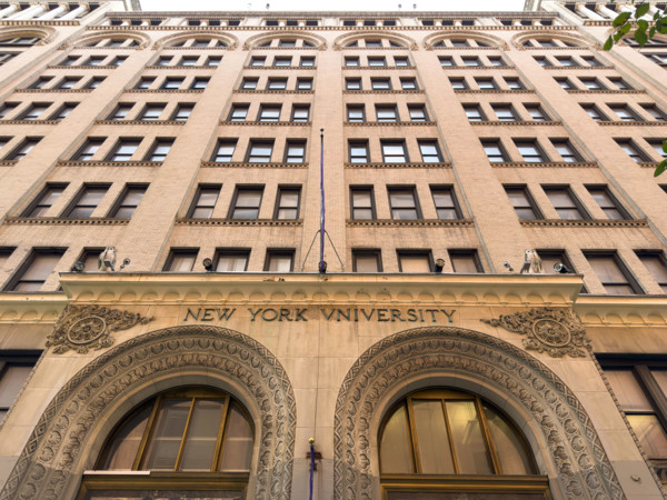 New York University, Henry Kaufman Management Center, building exterior, low angle view, Greenwich