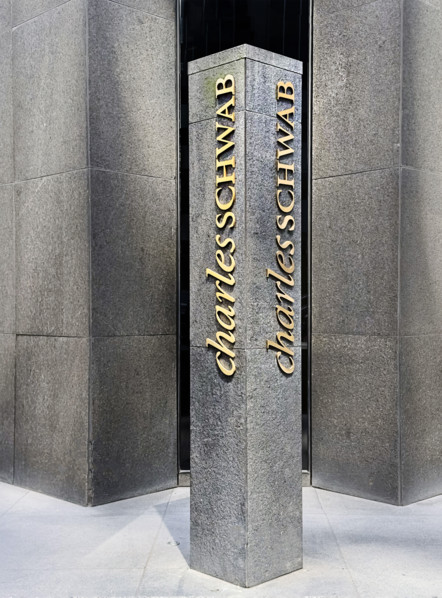 Charles Schwab Corporation, east coast corporate headquarters,  building exterior detail, 51 West