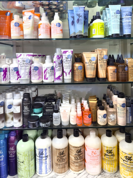 Hair care product display, Bluemercury store interior, Tribeca, Manhattan, New York City, New York,