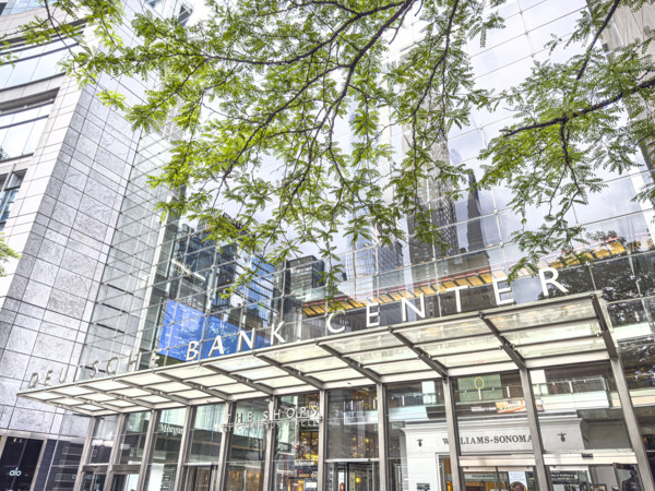 Deutsche Bank Center, building exterior entrance to The Shops at Columbus Circle, 10 Columbus