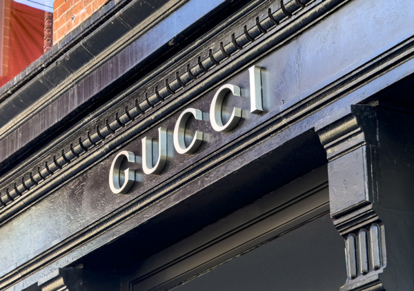 Gucci retail store, building exterior detail, 400 West 14th Street, Meatpacking District,