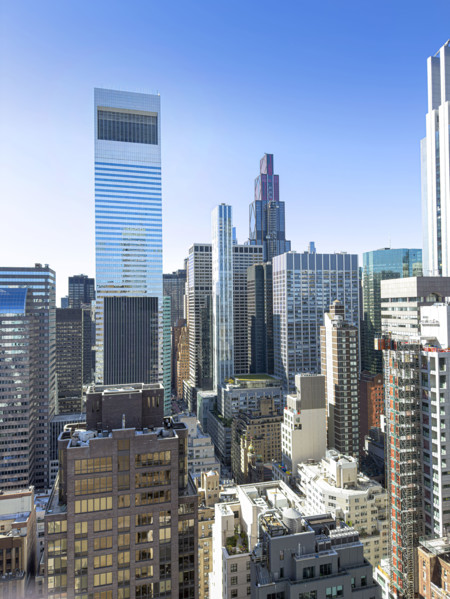 Midtown cityscape looking south with Citigroup Center (center background) and JPMorgan Chase