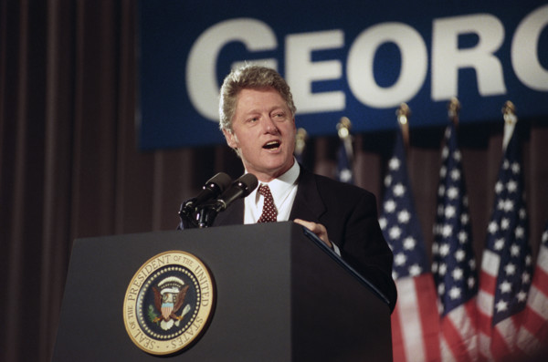 U.S. President Bill Clinton delivering an address to business leaders, Atlanta, Georgia, USA,
