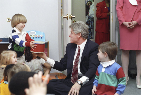U.S. President Bill Clinton visiting the Child Development Center in downtown Atlanta, Georgia,