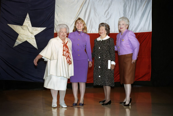 Liz Carpenter, U.S. First Lady Hillary Rodham Clinton, former U.S. First Lady Claudia 'Lady Bird'