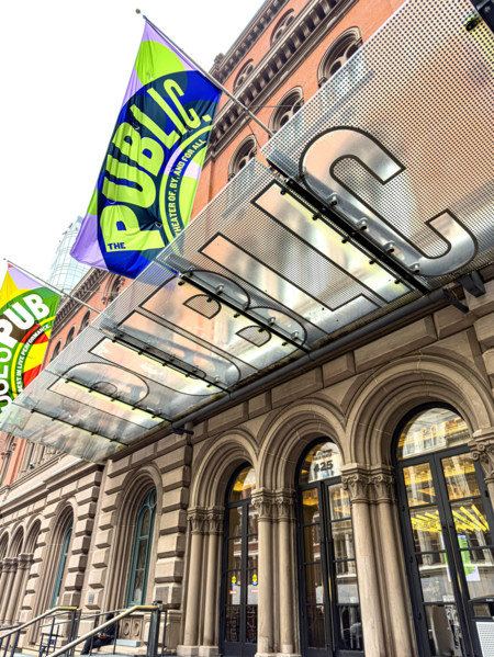 The Public Theater, building exterior, 425 Lafayette Street, Manhattan, New York City, New York,