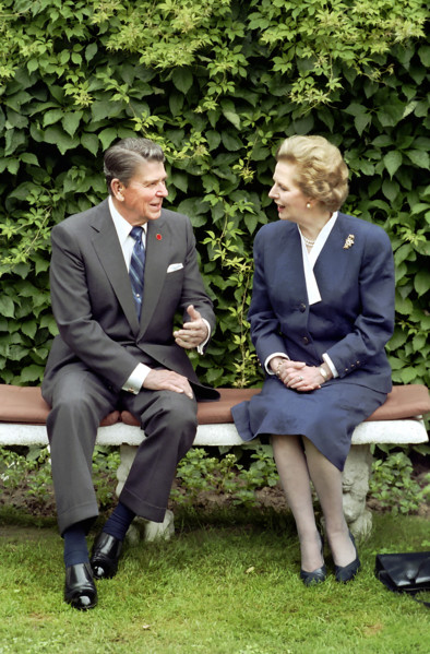 U.S. President Ronald Reagan in a bilateral meeting with British Prime Minister Margaret Thatcher