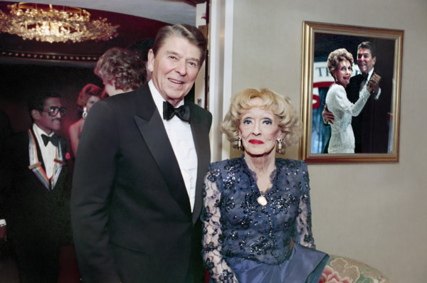 U.S. President Ronald Reagan with Bette Davis during Kennedy Center Honors for Lifetime