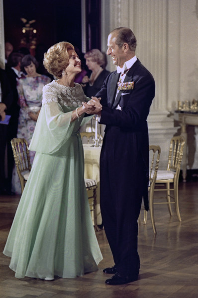 U.S. First Lady Betty Ford Dancing with Prince Philip of Great Britain in the White House State