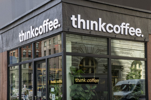 Think Coffee coffee shop, building exterior, Manhattan, New York City, New York, USA