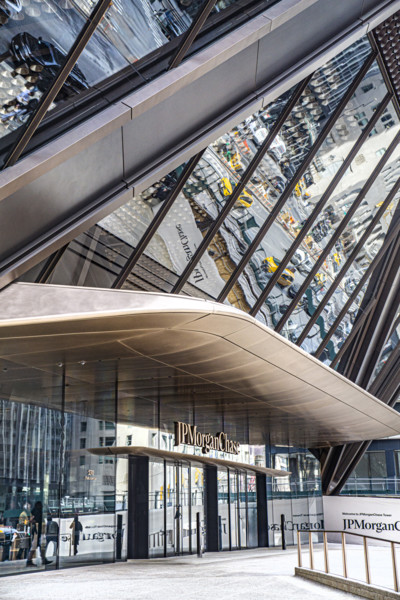JPMorgan Chase office building, entrance detail, 270 Park Avenue, Manhattan, New York City, New