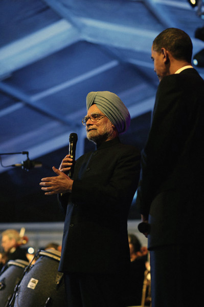 U.S. President Barack Obama and Prime Minister of India Manmohan Singh during White House State