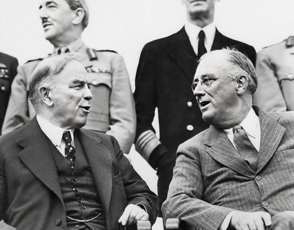 U.S. President Franklin D. Roosevelt with Canadian Prime Minister William Lyon Mackenzie King