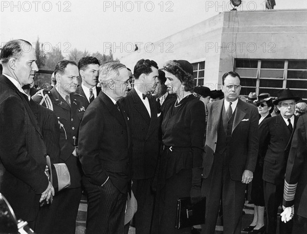 U.S. President Harry S. Truman and Anna Roosevelt, President Roosevelt's daughter, (foreground)