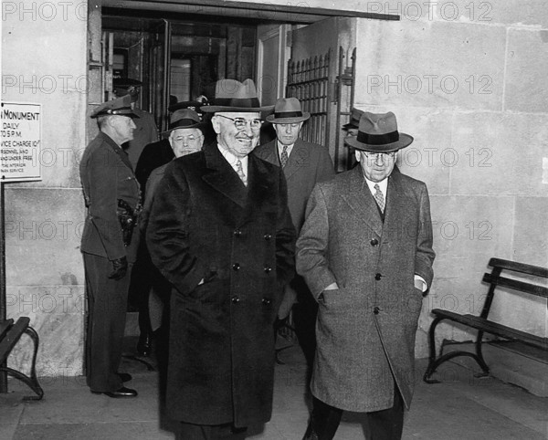 U.S. President Harry S. Truman (left) and U.S. Secretary of the Interior Harold Ickes (right), with