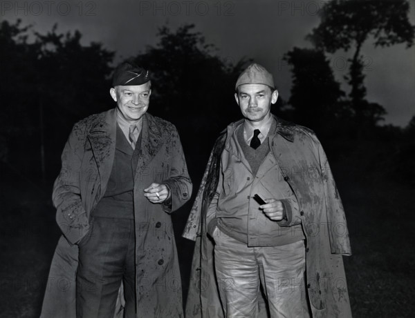 U.S. General Dwight D. Eisenhower with U.S. Secretary of the Navy James V. Forrestal following