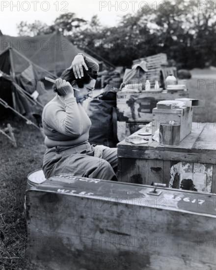 U.S. Lieutenant Frances Y. Slanger, U.S. Army nurse of Boston, Massachusetts, and one of the first