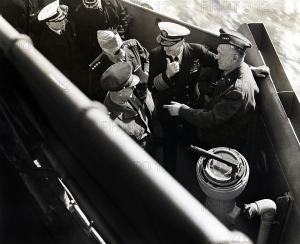 U.S. General Dwight D. Eisenhower, U.S. General Henry Arnold, U.S. Admiral Ernest King and U.S.