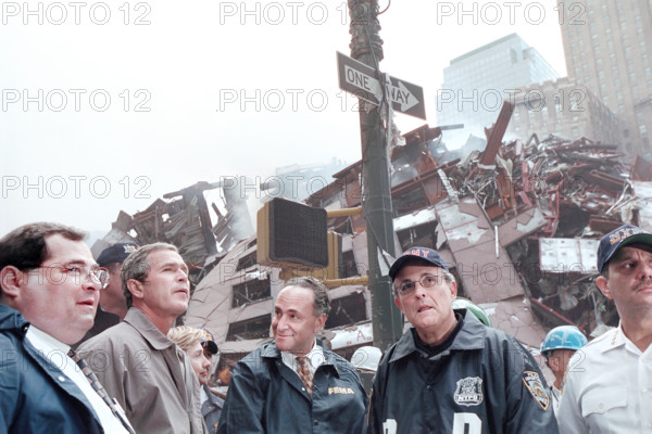 U.S. President George W. Bush, New York Congressman Jerrold Nadler, New York Governor George