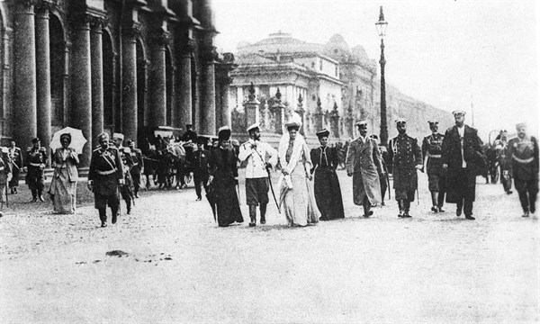 Nicholas II with Alexandra Feodorovna and the Dowager Empress