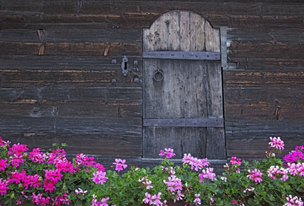 Detail of a granary in Haute-Savoie