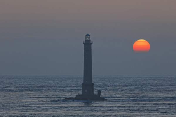 France, Manche (50) Auderville, le phare de la Hague au soleil couchant / France, Cotentin