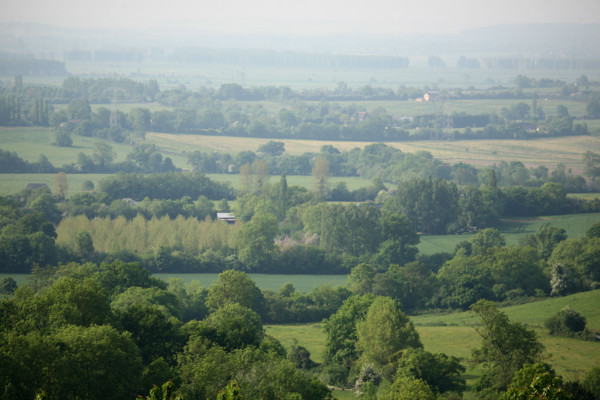 France, Basse Normandie, calvados, pays d'auge, les forges de clermont, au dessus de beuvron, autour de la chapelle de clermont, paysage, panorama, bocage,