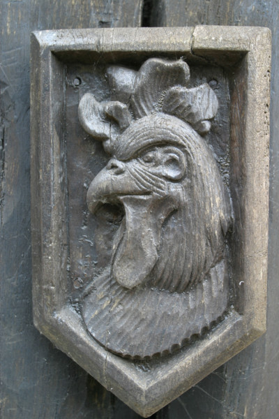 France, Haute Normandie, eure, cormeilles, maison, colombage, coq, sculpture, pans de bois,