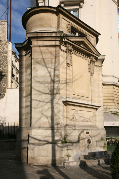 France, Paris 3e, le marais, fontaine des haudriettes, rue des archives,