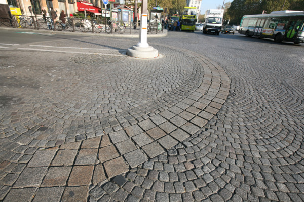 France, walls of the former bastille prison drawn on the ground