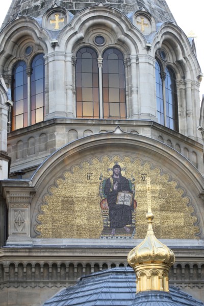 France, Paris 8e, rue Daru, eglise orthodoxe, russe, edifice religieux, religion, croix,