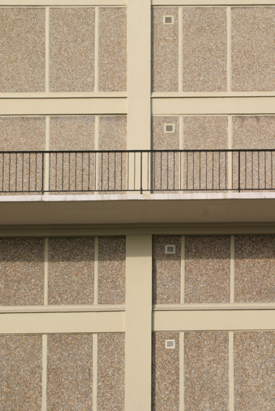 France: Normandie, Seine Maritime, le havre, architecte auguste perret, detail habitat, balcon, beton,