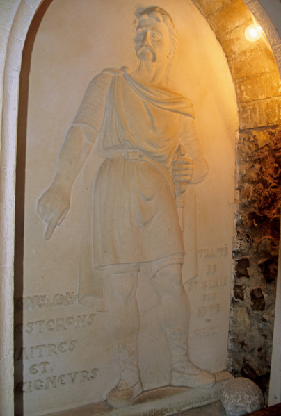 France, Haute Normandie, Seine Maritime, vallee de la Seine, moulineaux, chateau de robert le diable, chateau fort, duc de Normandie, vestige, forteresse, ruine, vikings, bas relief,