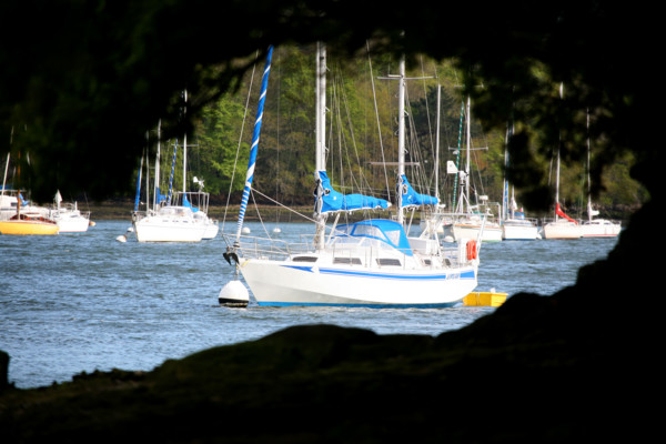 France, Bretagne, Finistere sud, Cornouaille, l'odet, cale de rossulien, voilier,