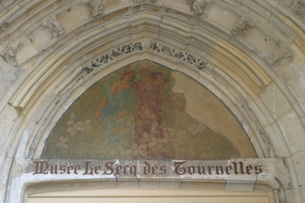 France, Haute Normandie, Seine Maritime, Rouen, musee Le Secq des Tournelles, 
musee de la ferronnerie d'art, patrimoine, culture, tradition, ancienne eglise Saint-Laurent, tympan du porche, peinture,...