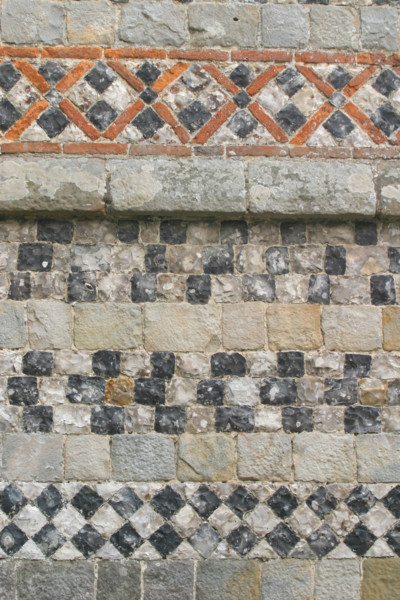 France, Haute Normandie, Seine Maritime, pays du caux maritime, auberville la manuel, detail architecture polychrome, habitat traditionnel, brique pierre et silex