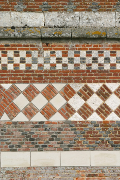 France, Haute Normandie, Seine Maritime, pays de Caux maritime, cany barville, manoir de comenville, ferme traditionnelle, architecture polychrome : brique pierre et silex,