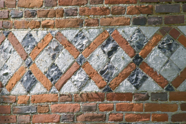 France, Haute Normandie, Seine Maritime, pays de Caux maritime, Offranville, manoir d'auffay, Construction traditionnelle en brique et pierre et silex,