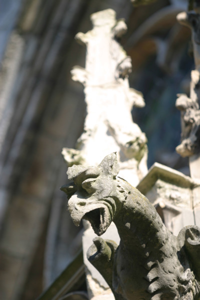 France, Haute Normandie, Seine Maritime, Rouen, eglise saint Vivien, detail gargouille,
