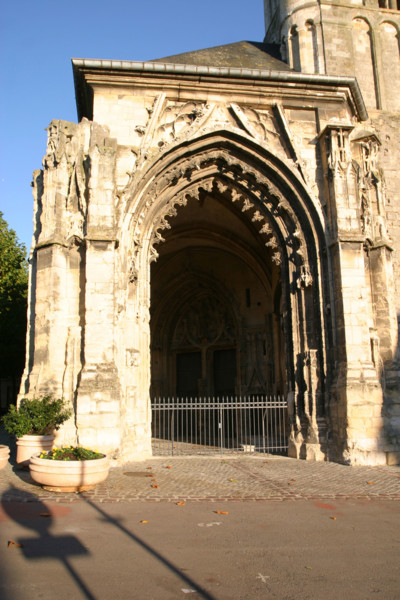 France, Haute Normandie, Seine Maritime, montivilliers, abbaye, art gothique, portail eglise abbatiale, entree,