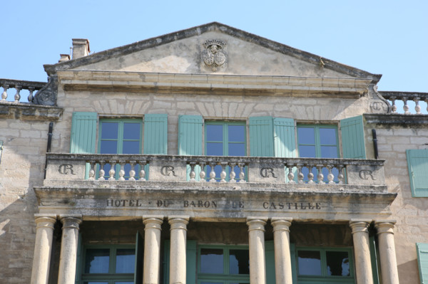 France, languedoc roussillon, gard, uzes, hotel du baron de castille, hotel particulier, colonnes,
