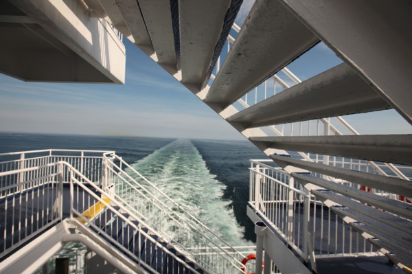 France, Haute Normandie / angleterre, seine maritime, le havre / portsmouth, traversee trans manche, a bord du ferry boat, norman voyager, navigation, mer, sillage,