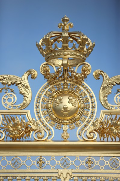 France, ile de france, yvelines, versailles, chateau de versailles, grille de la cour royale.