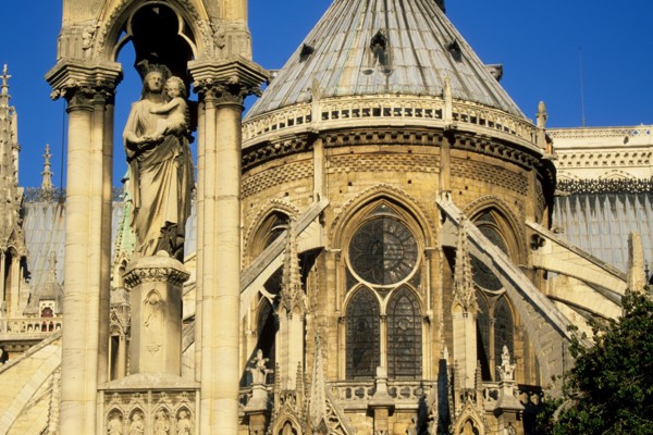 France, ile de france, paris 4e arrondissement, notre dame de paris, chevet, square jean XXIII,