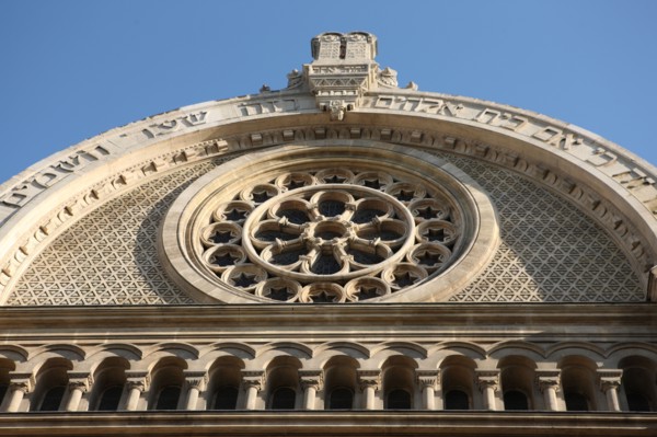 France, ile de france, paris 9e arrondissement, grande synagogue de paris, 44 rue de la victoire, religion, judaisme, detail facade,